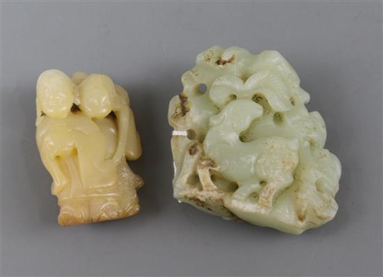 Two Chinese jade carvings